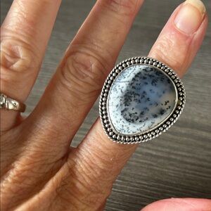 Elegant Sterling Silver Plated Blue Stone Ring